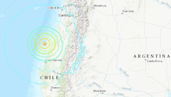 Sismo de magnitud 6,6 sacude el centro y sur de Chile. (USGS).