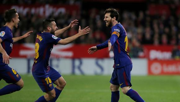 Barcelona revivió de manera inimaginable ante un combativo Sevilla. En los minutos finales igualó el score y evitó que su invicto fuera aniquilado. (Foto: EFE)