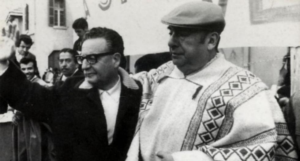 Salvaror Allende y Pablo Neruda. (Foto: Wikimedia)