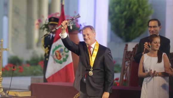 Jorge Muñoz asumió funciones como alcalde de Lima. (Foto: Alonso Chero / El Comercio)