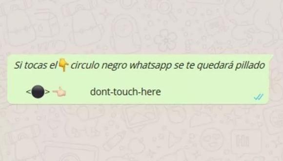 Esta es la popular broma del punto negro en WhatsApp.
