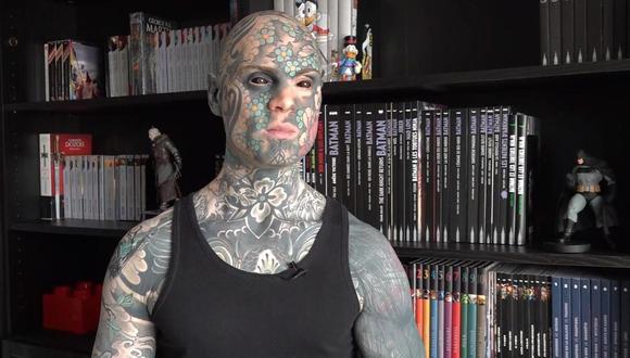 Conoce la historia de este profesor que es considerado como el hombre con más tatuajes en Francia (Foto: captura uptly.tv)