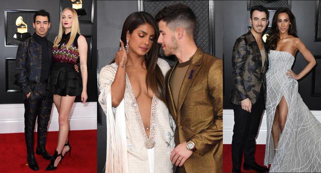 Las parejas del momento derrocharon amor en la 'red carpet' de los Grammy 2020. Recorre la galería y entérate de quiénes son. (Foto: AFP)