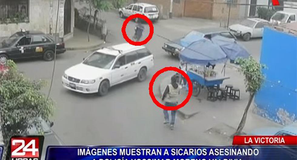 Cámaras de seguridad grabaron el asesinato de un expolicía en La Victoria. (Foto: 24 horas)