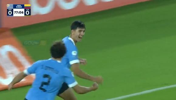 Facundo González anotó el 1-0 de Uruguay vs. Colombia por el Sudamericano Sub 20.