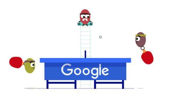 Google celebra el ping pong olímpico con nuevo doodle