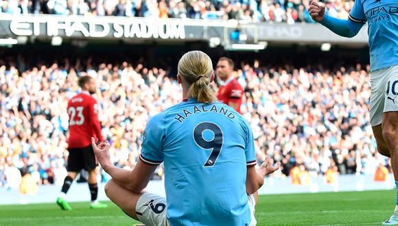 Manchester City derrotó a Manchester United con hat-trick de Haaland y Foden. Fuente: EFE