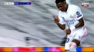 Real Madrid vs. Liverpool: Vinicius Junior anota un doblete para el 3-1 de los blancos [VIDEO]