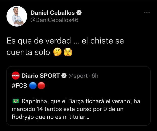 El futbolista de Real Madrid, respondió a la comparación que realizó un diario entre los brasileños Rodrygo y Raphinha.