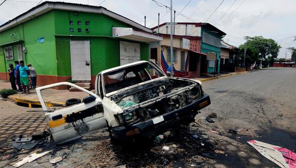 Masaya actualmente es un escenario de guerra, a pesar de que la población únicamente se defiende con hondas, piedras y morteros artesanales, frente a los fusiles AK-47, M16, Dragunov y escopetas que usan las fuerzas "combinadas" de policías, "parapolicías", "paramilitares" y de choque, según la ANPDH. (Foto: AFP).