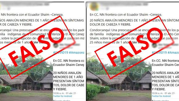 Institución desmintió la noticia basándose en el informe N° 009 realizado por la Micro Red Huampami. (Foto: Red de Salud Condorcanqui)