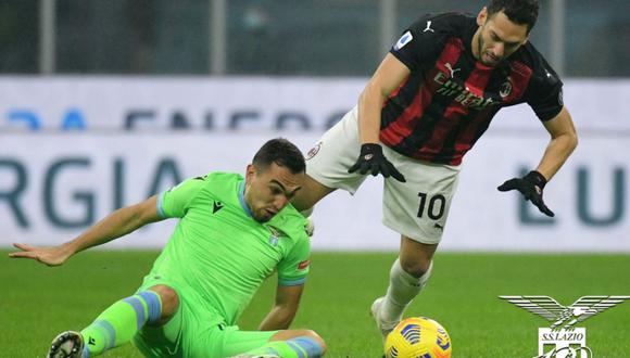 Milan vs. Lazio protagonizan un intenso partido por la Serie A de Italia | Foto: @OfficialSSLazio