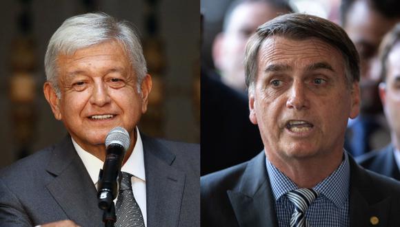 Los presidentes de México, Andrés Manuel López Obrador (izquierda), y Brasil, Jair Bolsonaro, han sido duramente criticados por la gestión que vienen realizando de la crisis por el COVID-19 en sus países. (Foto: Reuters/AFP).