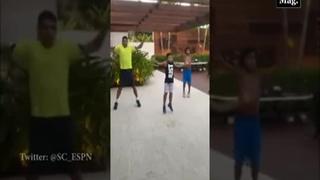 Thiago Silva entrena junto a sus hijos mientras pasa la cuarentena 