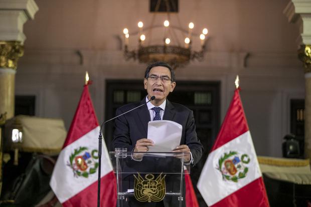 In a message to the nation, President Martín Vizcarra announced his decision to constitutionally dissolve Congress on September 30, 2019. (Photo: Presidency)