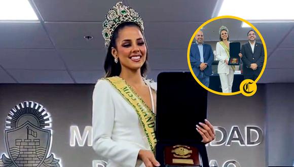 Luciana Fuster fue condecorada hija predilecta del Callao por ganar el Miss Grand International 2023 | Foto: Instagram / Composición EC