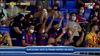 Ovación a Lionel Messi en el minuto 10 del partido entre el FC Barcelona ante Juventus