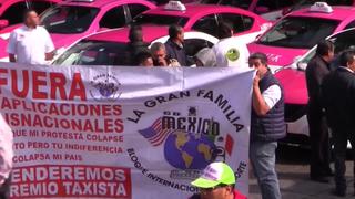 Taxistas mexicanos protestan de forma masiva contra aplicaciones como Uber y Didi