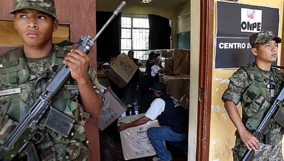 Según la ley vigente, las Fuerzas Armadas son las encargadas de la seguridad en el interior de las instalaciones donde se lleva a cabo el sufragio (Foto: Andina)