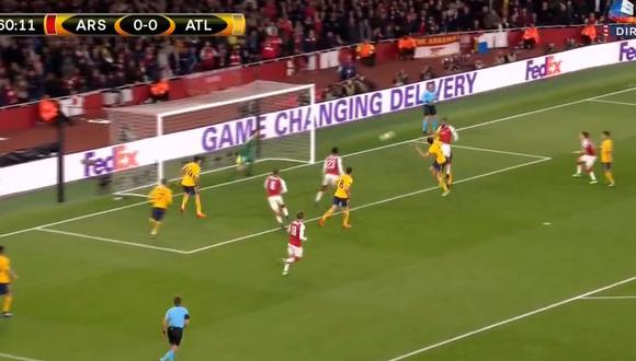 Alexandre Lacazette marcó para Arsenal ante Atlético de Madrid. (Foto: captura de YouTube)
