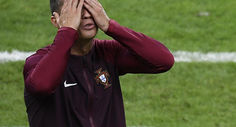 Cristiano Ronaldo terminó lesionado en el partido Francia vs Portugal (Foto: AFP)