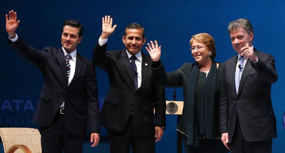 Humala, Bachelet, Santos, y Peña Nieto se encontraron para la inauguración de XI Cumbre de la Alianza del Pacífico. (Foto: Andina)