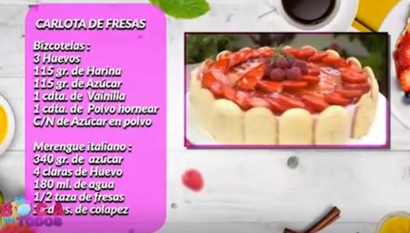 Tres minutos de dulzura: aprenda a preparar carlota de fresas nnav amtv |  receta de carlota de fresas | alejandra cendra | tres minutos de dulzura |  VIDEOS | EL COMERCIO PERÚ