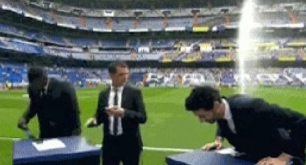 Real Madrid vs Juventus: Los mojaron en vivo. (Foto: Captura)