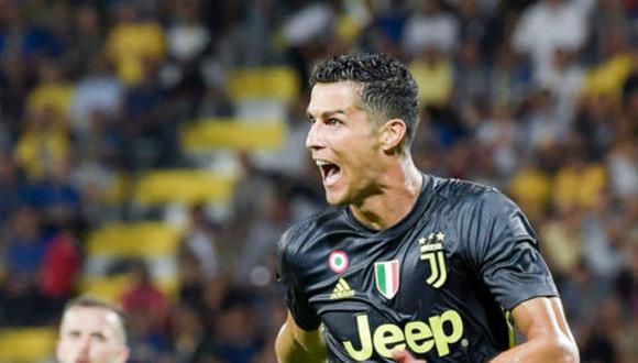 El delantero portugués Cristiano Ronaldo abrió el marcador en el cotejo entre Juventus y Frosinone. El atacante remató un potente disparo de zurda para y lo celebró con euforia. (Foto: AFP)