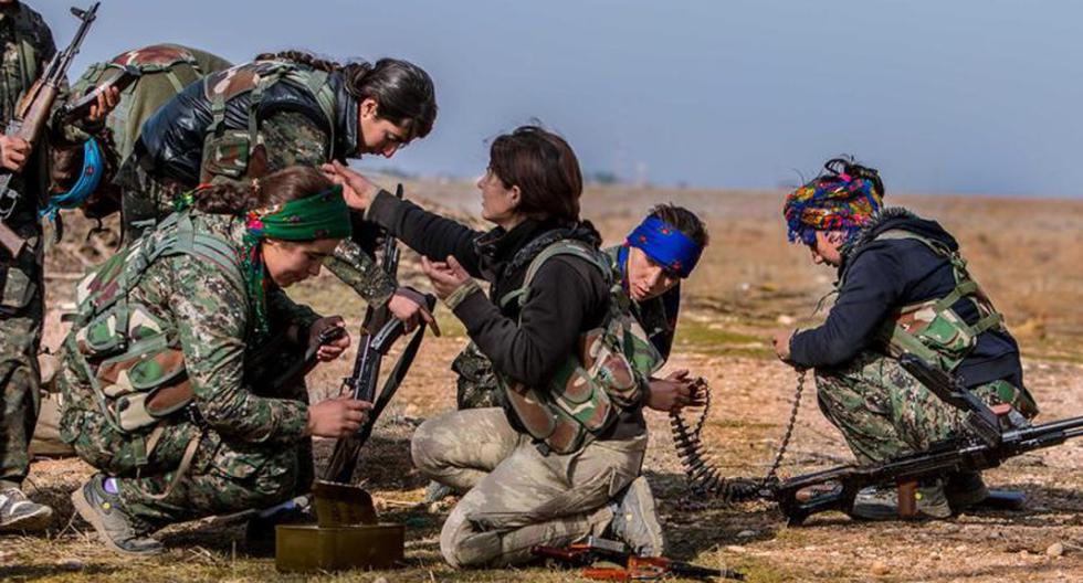 Mujeres de la resistencia kurda en Kobane. (Foto: @Defenseunits)