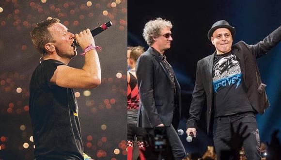 Coldplay tocó con Charly Alberti y Zeta Bosio. (Foto: @coldplay/@sodastereo).