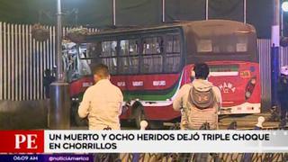 Ocho heridos y un muerto deja triple choque en Chorrillos