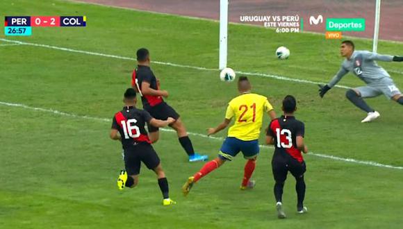 Perú vs. Colombia: Juan Pablo Ramírez marcó el 2-0 ante la Blanquirroja con un golazo. (Foto: captura)