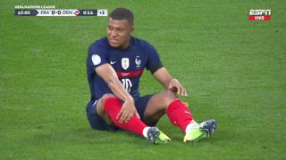 Mbappé se lesionó y no pudo jugar el complemento del Francia vs. Dinamarca | VIDEO