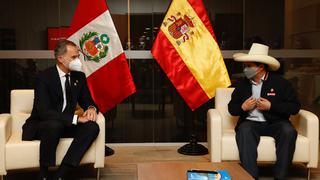 Pedro Castillo se reunió con el Rey de España Felipe VI en San Borja