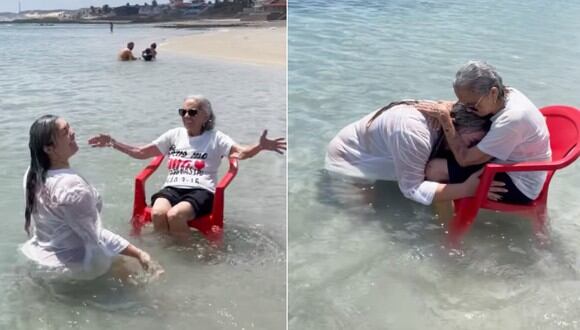 Tatiana y su abuela Teresa disfrutando de un día en el mar. (Imagen: @tatianavancampooficial)