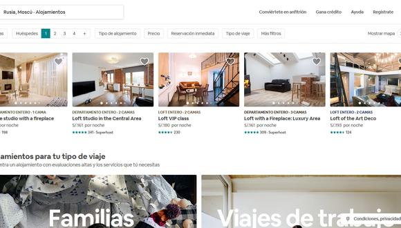 Muchos peruanos han optado por Airbnb para elegir su hospedaje en Rusia. Según la agencia Efe Lima fue la cuarta ciudad con más reservas por esta vía.