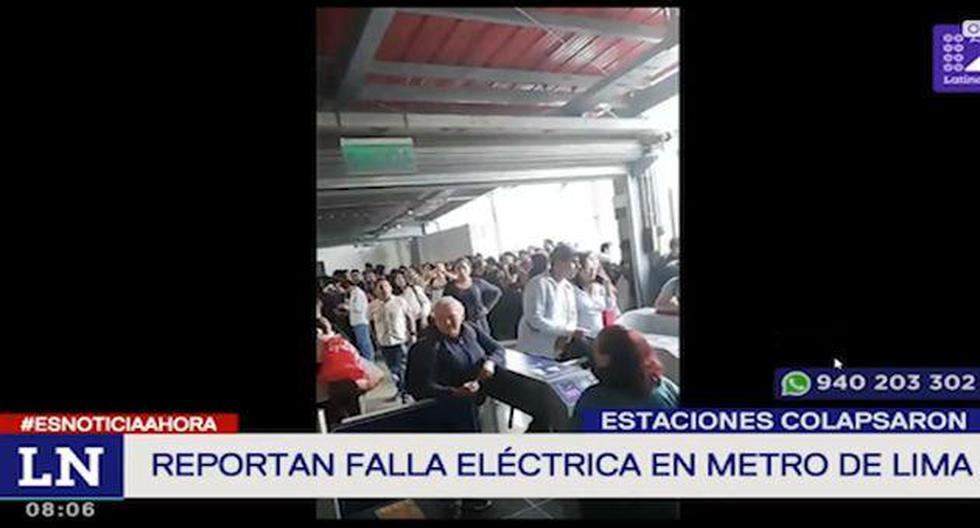 Se reporta fallas en varias estaciones del Metro de Lima (Captura: Latina)