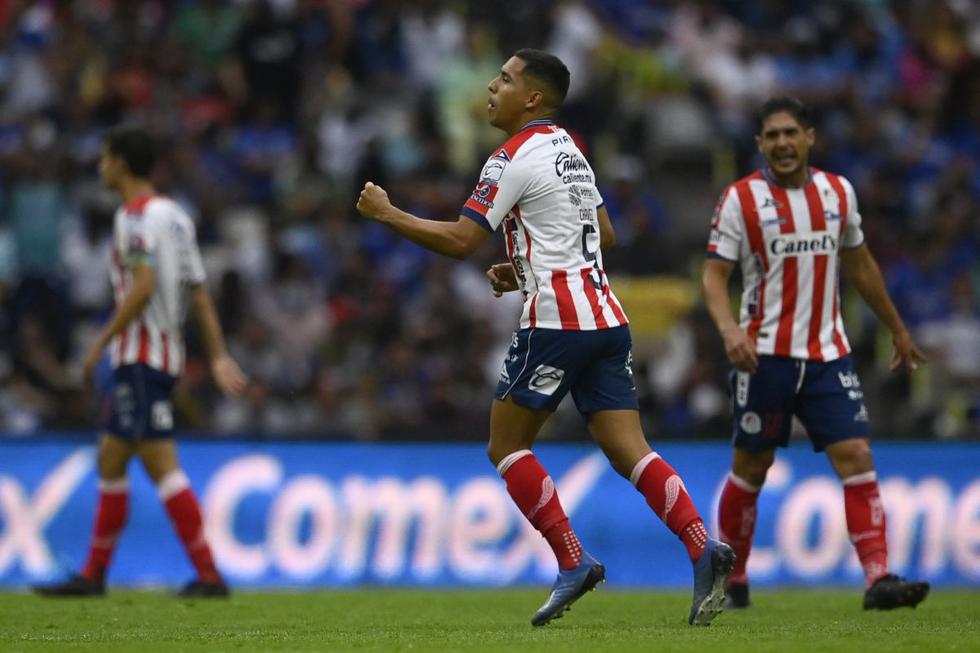 San Luis venció 1-0 a Cruz Azul en el Azteca con gol de Ricardo Chávez. (Foto: AFP)