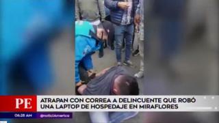 Miraflores: delincuente es reducido con una correa luego de haber robado una laptop