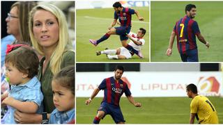 Suárez jugó con la '7', anotó dos goles y su familia lo festejó