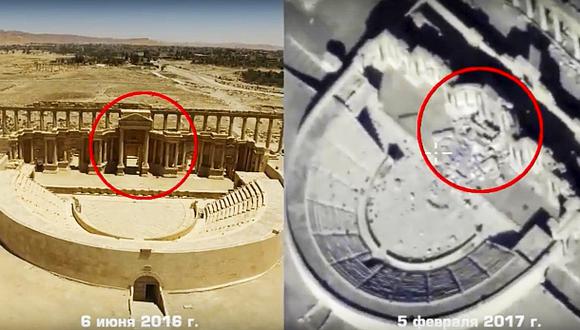 La destrucción en Palmira vista desde un dron [VIDEO]