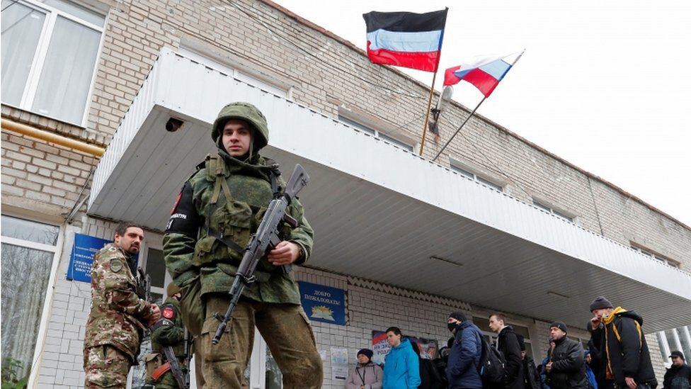 In Donetsk, in eastern Ukraine, pro-Russian forces have been in control since 2014.