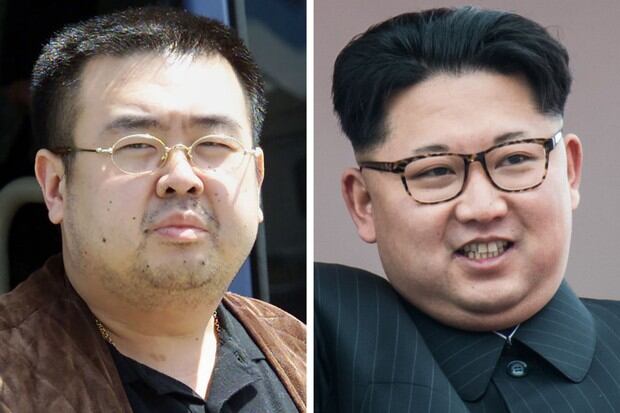 Kim Jong-Nam y su hermano Kim Jong-Un (Foto de Toshifumi KITAMURA y Ed JONES / AFP)