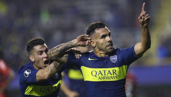 Carlos Tévez fue el héroe de Boca Juniors en su duelo frente a Atlético Paranaense en la jornada 6 de la Copa Libertadores. El 'Apache' se codea con los máximos goleadores xeneizes en la historia del torneo (Foto: AFP)