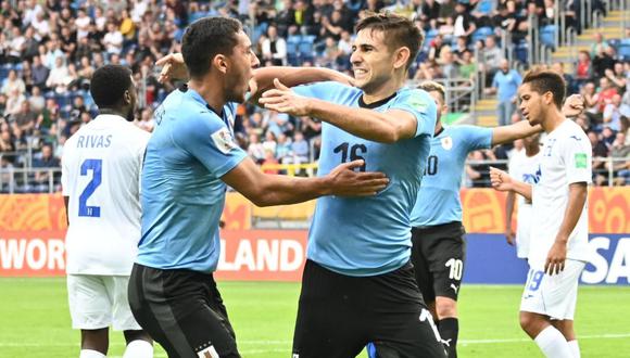 Uruguay ganó 2-0 a Honduras y aseguró su pase a los octavos de final del Mundial Sub 20 en Polonia | VIDEO. (Foto: AFP)