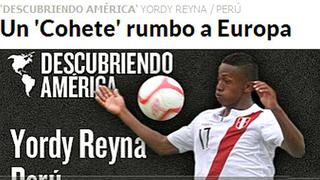 Yordy Reyna es "un 'Cohete' rumbo a Europa", según diario Marca de España