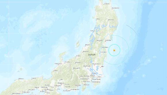 Sismo de magnitud 5,6 sacude el noreste de Japón sin alerta de tsunami. (USGS).