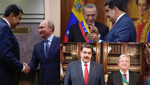 Maduro se fotografió con Putin, Erdogan y López Obrador en menos de una semana. (Foto: AFP)