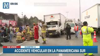 Panamericana Sur: un herido dejó triple choque en el kilómetro 14